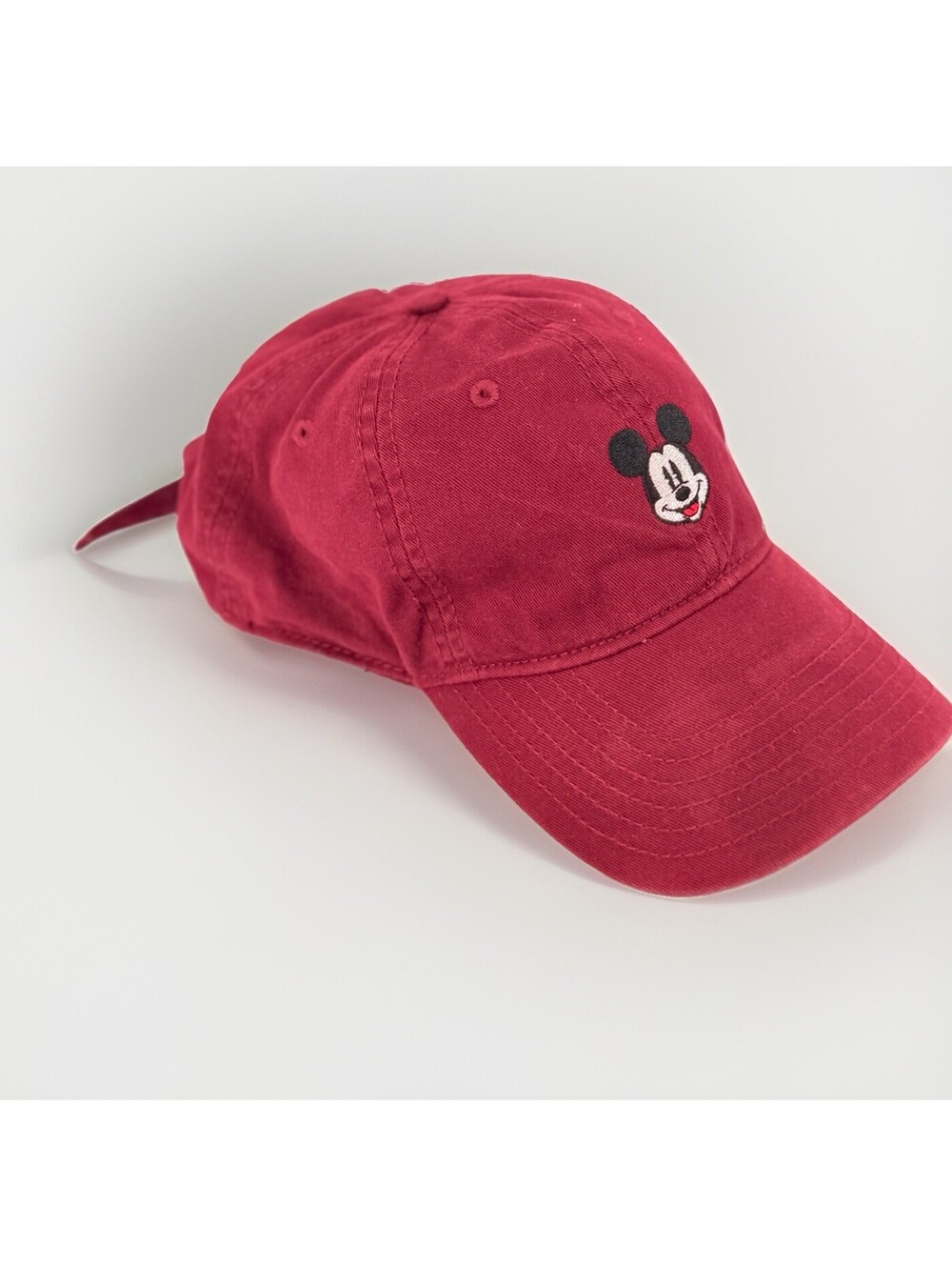 Disney Mickey Mouse Dad Hat Cap Maroon Strap Back Adjustable